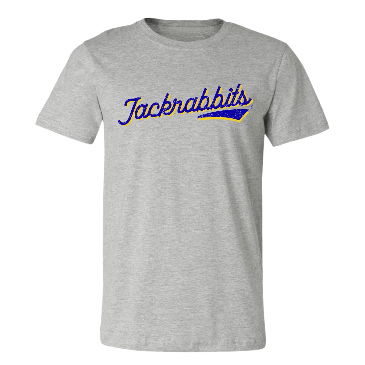 Retro Blue & Yellow "Jackrabbits" Text Tee