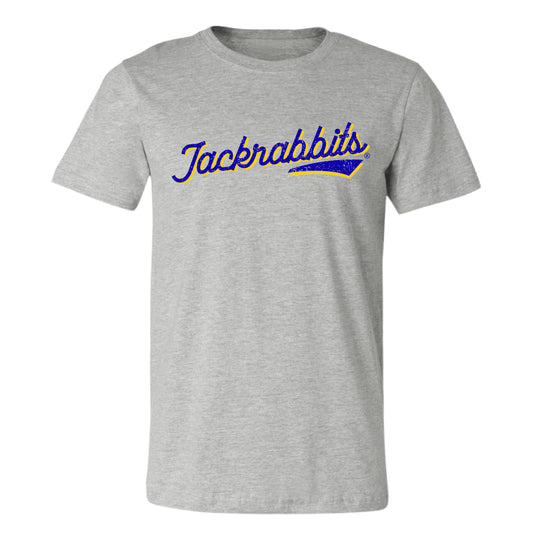 Retro Blue & Yellow "Jackrabbits" Text Tee