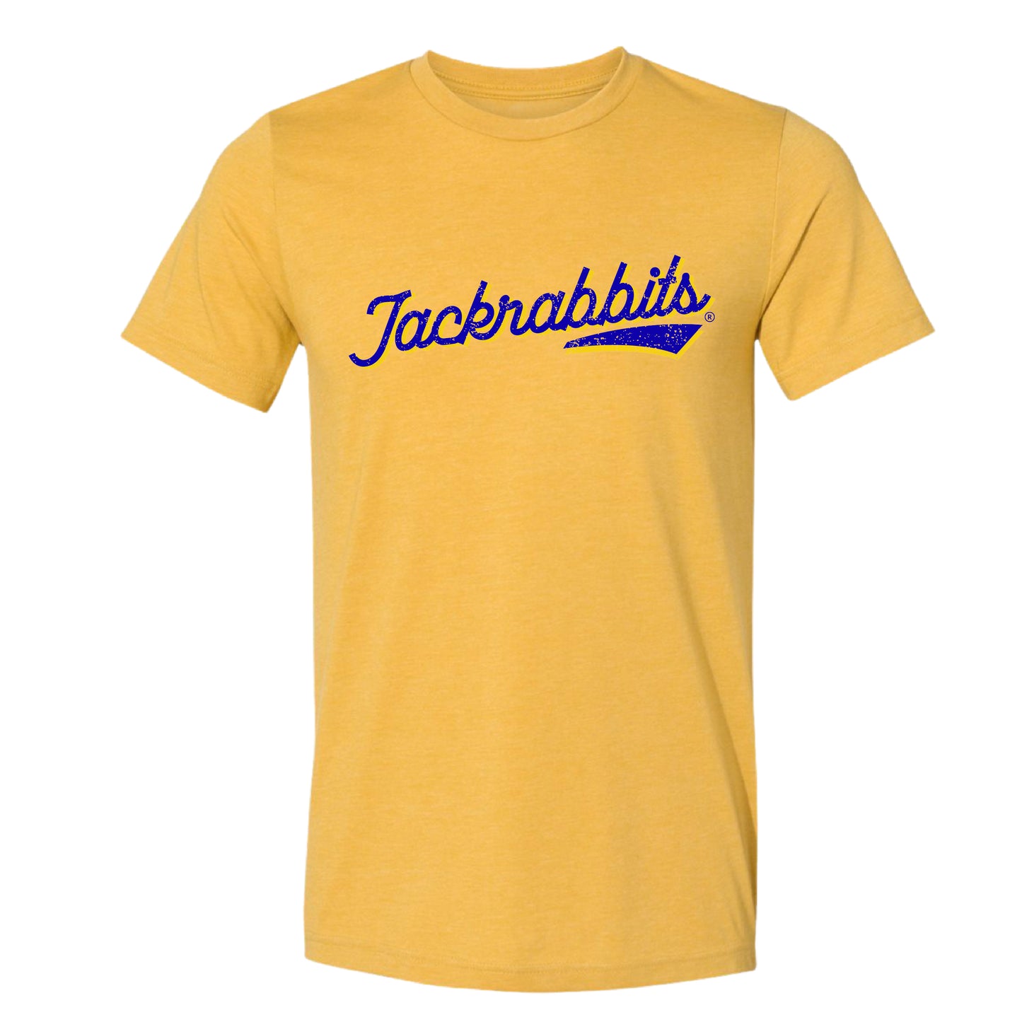 Retro Blue & Yellow "Jackrabbits" Text Tee